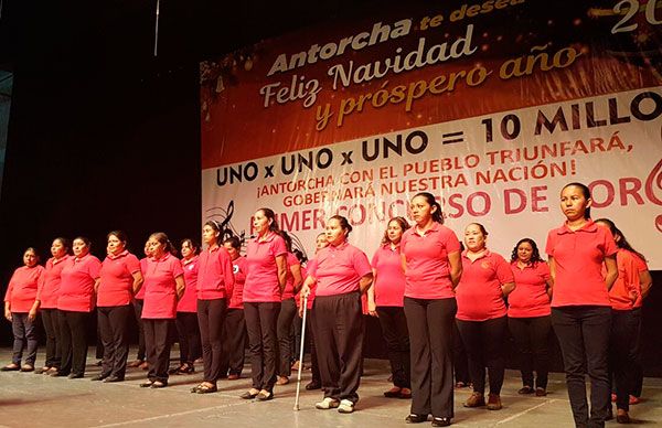 Antorchistas de Cd.Victoria tienen su primer concurso de coros