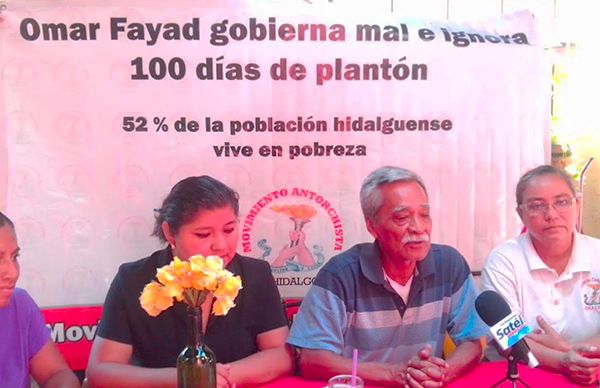 Sinaloenses respaldan lucha de hidalguenses; 107 días en plantón y siguen siendo ignorados   