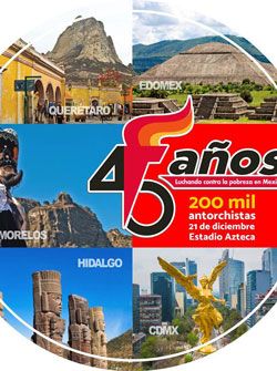 Movimiento Antorchista celebra 45 aniversario en el Estadio Azteca