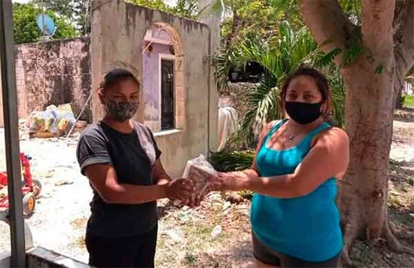 Beneficia Antorcha con apoyos alimenticios a familias de Motul