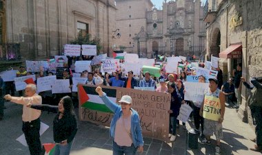 Antorchistas michoacanos exigen alto al genocidio contra el pueblo palestino