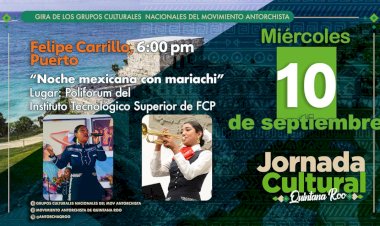 Mariachi Nacional antorchista se presenta en Felipe Carrillo Puerto